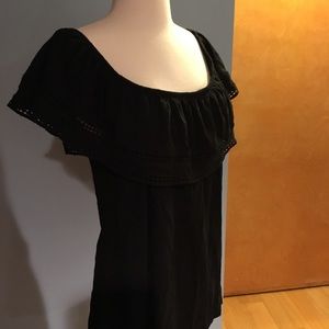 Off the Shoulder Black Top Old Navy Sz L
